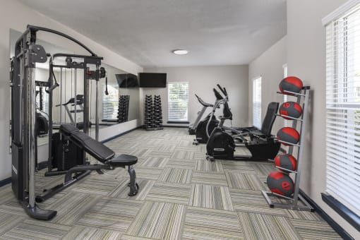 our apartments have a gym with a lot of equipment