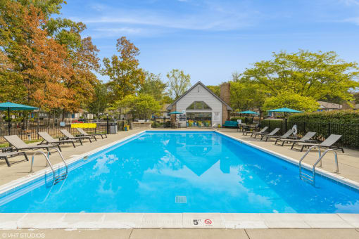 the swimming pool at our crossings apartments at Silvertree at Little Turtle Apartments, Westerville, OH, 43081