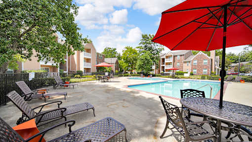 Poolside Dining Area at The Local Apartments, Tennessee, 38115