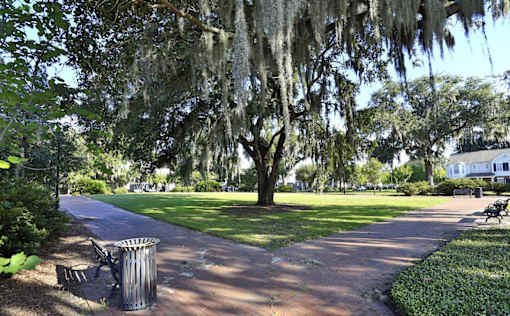 Scenic Walking path at Ashley Midtown in Savannah, Georgia