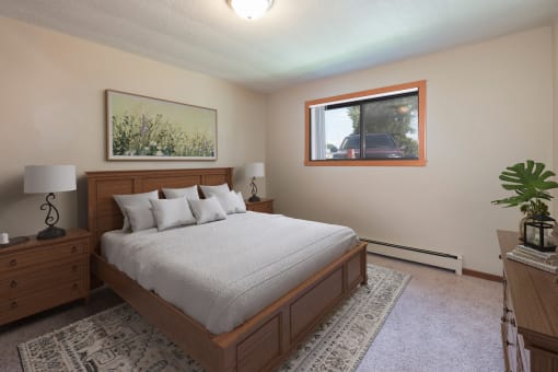 Bedroom Design at Parkview Arms Apartments in Bismarck, ND