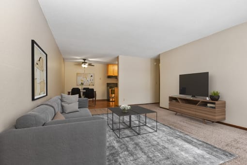 Coon Rapids, MN Parkview Estates Apartments | Furnished Living Room