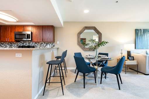 our apartments at the district feature a dining area and kitchen