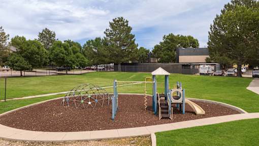 a playground in the middle of a park