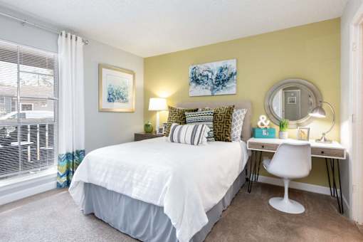 Tampa Pet Friendly Apartments at Arbour Ponds Aspen comfortable bedroom2x2 950 sq ft