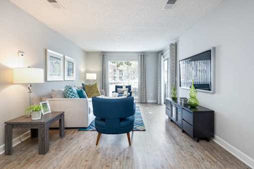 Tampa Pet Friendly Apartments at Arbour Ponds Aspen living room view 2x2 950 sq ft