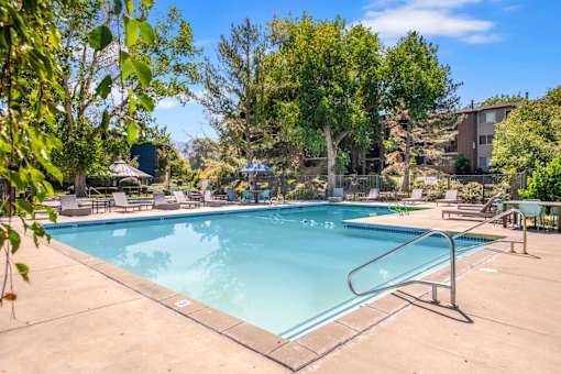 the swimming pool at our apartments