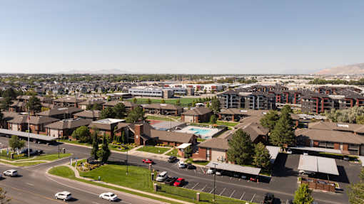 a view of the city from the roof of a building