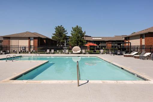 the swimming pool at our apartments