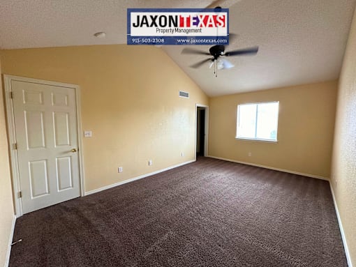 upstairs bedroom - main bedroom, fully carpeted