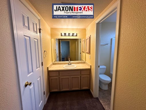 This vanity in in the main bedroom, we also have plenty of storage space