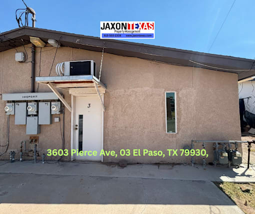A building with a JAXONEXAS sign on top and a phone number below it.