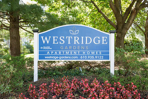 Entrance sign to Westridge Gardens Apartments