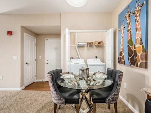 Dining Room with Washer and Dryer