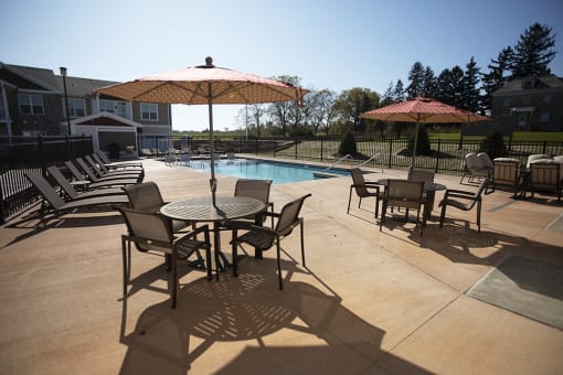 Beautiful Swimming Pool with Spacious Deck Area at Cedar Place Apartments, Cedarburg, WI, 53012