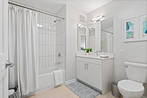 Bright Bathroom at 23rd Place Apartments, Chicago, IL