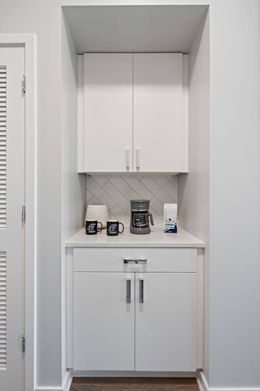 Coffee Machine at 23rd Place Apartments, Chicago, Illinois