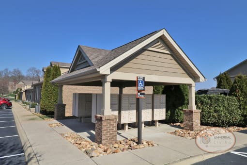 A covered mail center.