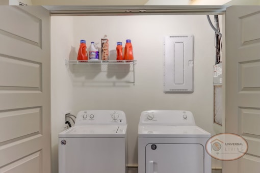 The in-unit laundry hookups.