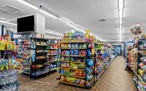 Convenience store with snacks and beverages at Dominion Towers Apartments, Arlington, VA 22204