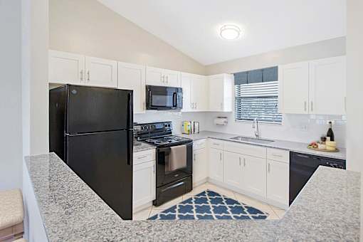 Kitchen with White Cabinets