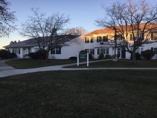 View of building 6 and landscaped grounds