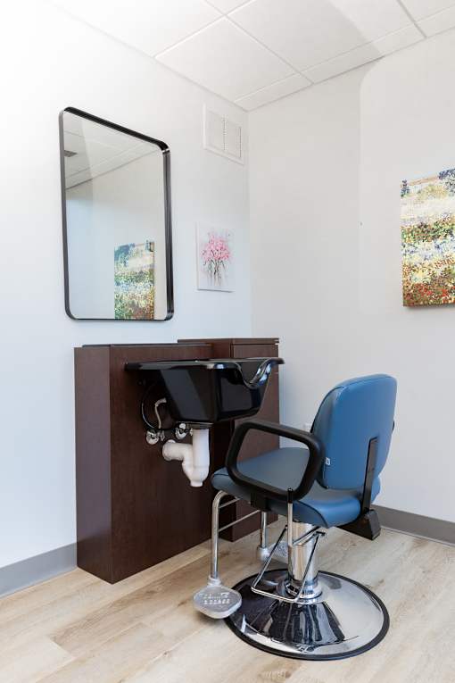 Resident hair and nail salon.