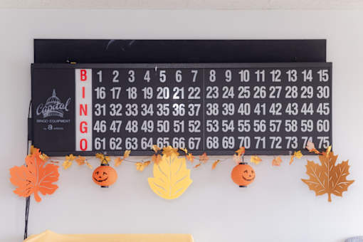 Bingo Board in community room.
