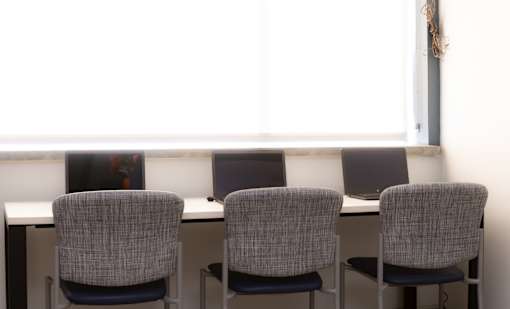 Resident computer station in Community Room.