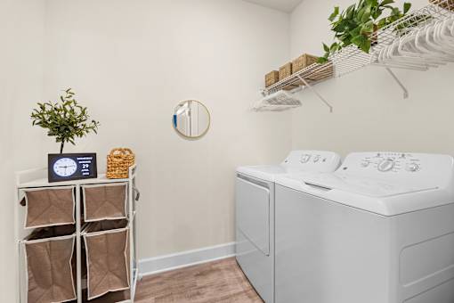Laundry room with washer and dryer 1 at Ardmore at Prosperity Apartments, Knoxville, Tennessee