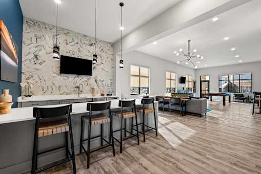 Community Kitchen with Long Island at Ardmore Meadows, Whitsett, NC, 27377