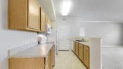 a close up of a wall of cabinets