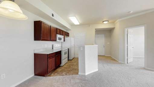 our apartments offer a spacious living room with a kitchen