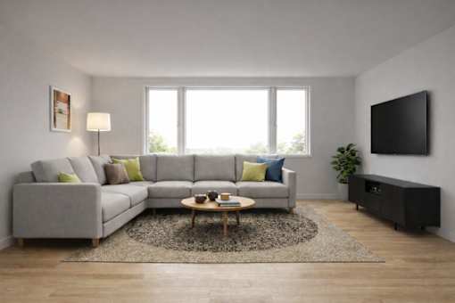 The Maddox at 640 Greenwood Ave Trenton NJ - Living Room with sectional in a One Bedroom Apartment