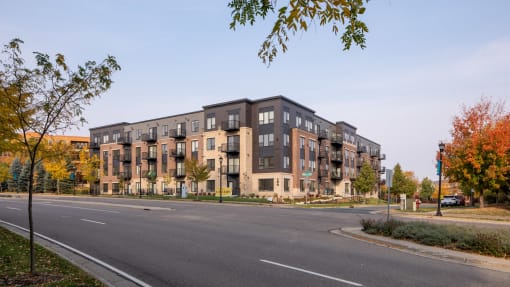 a view of a building from the street at The Gallery Apartments, Burnsville, MN, 55337