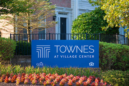 Sign outside at Townes at Village Center, Reisterstown, MD