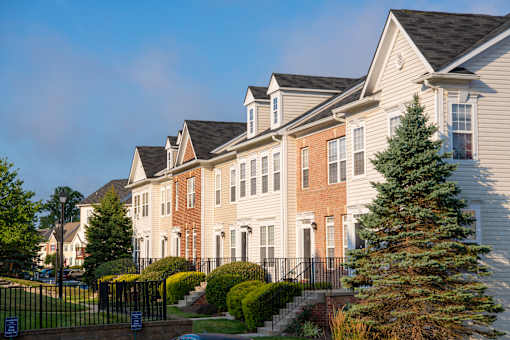 View of buildingsat Townes at Village Center, Reisterstown, Maryland