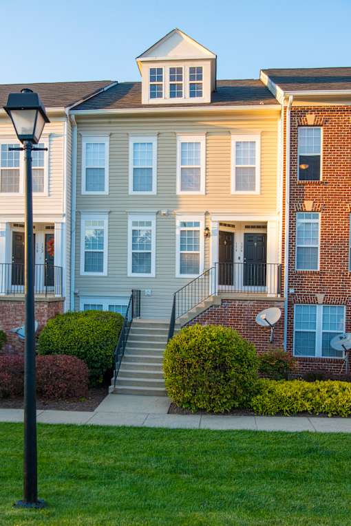 Exterior area at Townes at Village Center, Reisterstown, MD, 21136