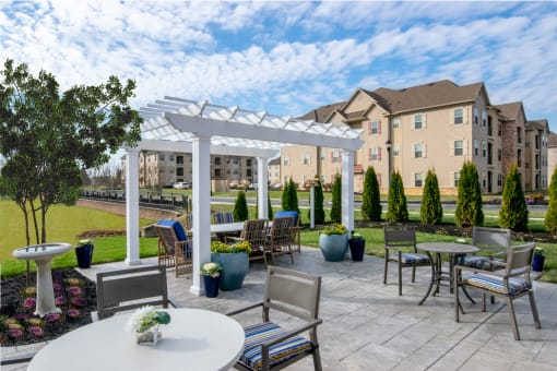 Patio at Siena Luxury Residences, Cinnaminson, New Jersey