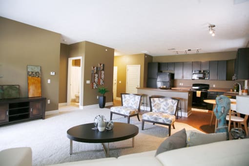 Pacific West Apartments Living Room & Kitchen