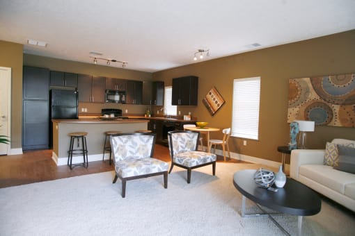 Pacific West Apartments Living Room & Kitchen