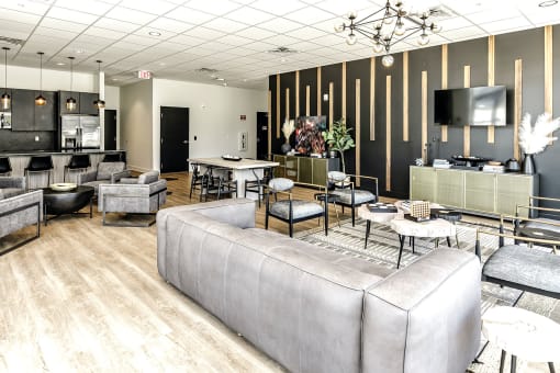 Luxury community room at Edge 204 in Omaha, NE