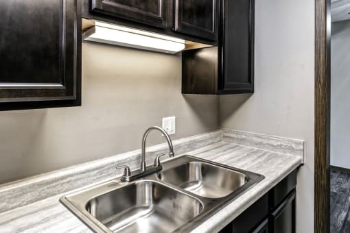 Remodeled kitchen at Edgewater Court Apartments, Omaha, NE