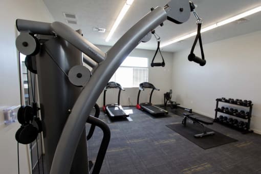 Fitness center at The Flats at 5th in Columbus, NE