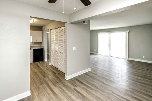 Beautiful newly-renovated one, two and three bedroom apartment townhomes with high-end finishes at Highpoint Apartments in Omaha, NE