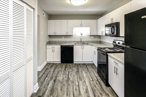 Beautiful newly-renovated one, two and three bedroom apartment townhomes with high-end finishes at Highpoint Apartments in Omaha, NE