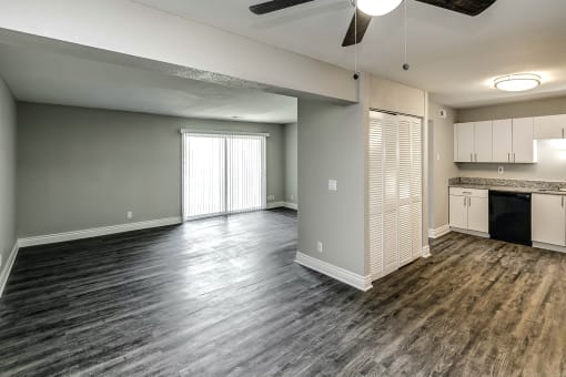Beautiful newly-renovated one, two and three bedroom apartment townhomes with high-end finishes at Highpoint Apartments in Omaha, NE