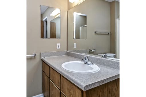 Spacious vanity at Maple View Apartments, Omaha, NE
