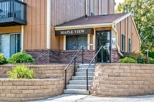 Leasing office exterior at Maple View Apartments, Omaha, NE