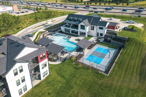 Pickleball court at Park125 in Omaha, NE